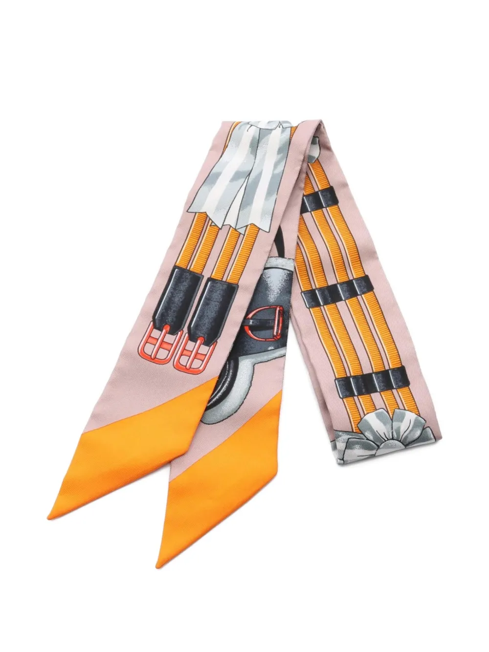 Hermès Pre-Owned 2021 Jumping ribbon scarf - ピンク Hermès Pre-Owned 2021 Jumping ribbon scarf - ピンク