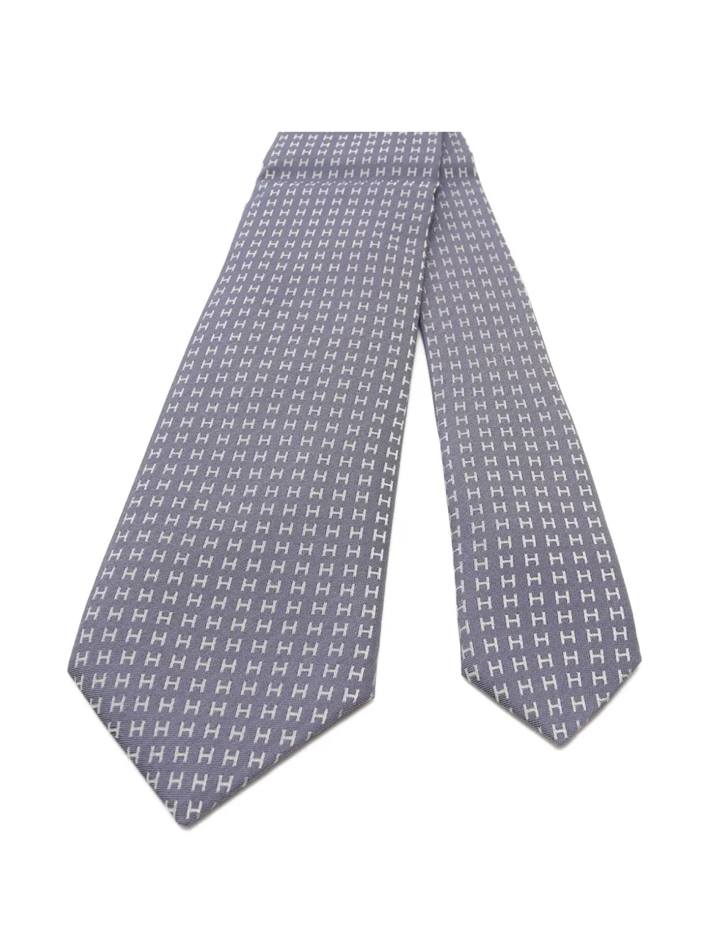 Hermès Pre-Owned 2021 H-pattern silk tie | Blue | Image 1