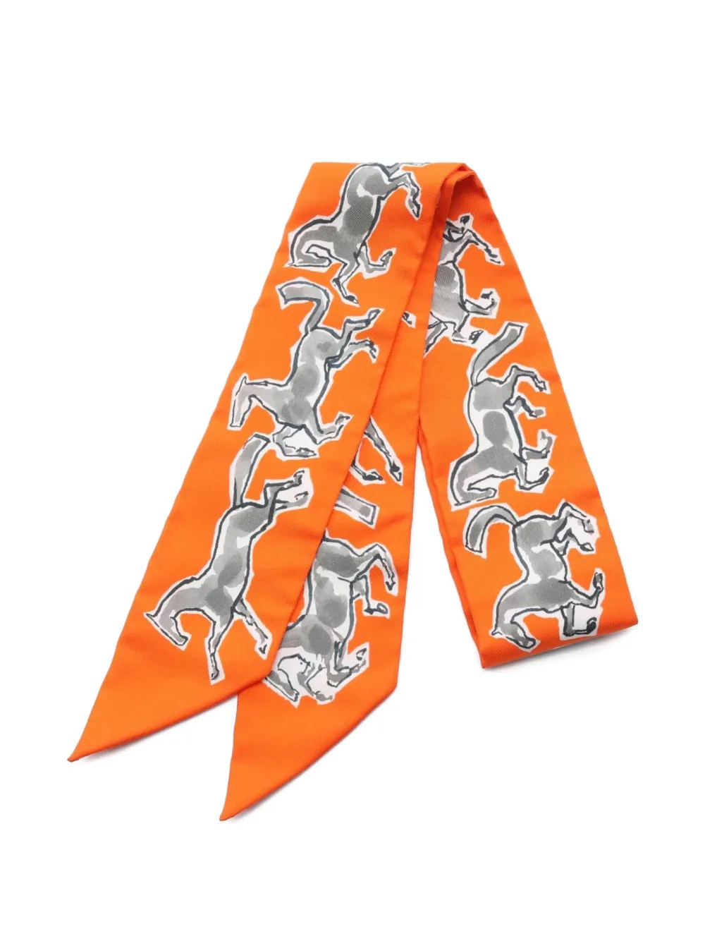 Hermès Pre-Owned 2021 CHEVAUX EN LIBERTE シルクスカーフ - オレンジ Hermès Pre-Owned 2021 CHEVAUX EN LIBERTE シルクスカーフ - オレンジ