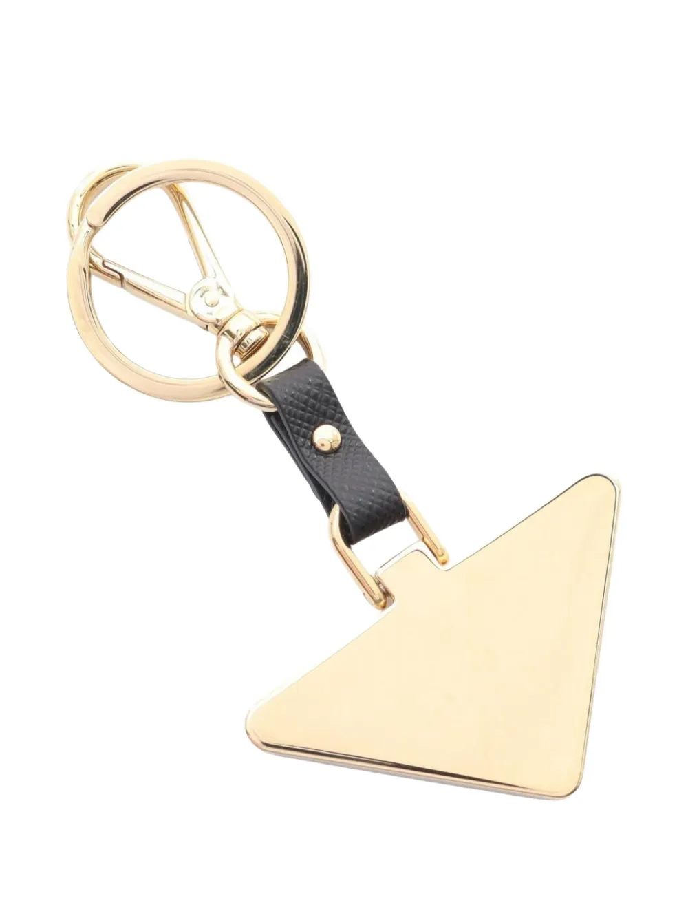 Prada Pre-Owned 2021 triangle-logo leather keyring | Image 2