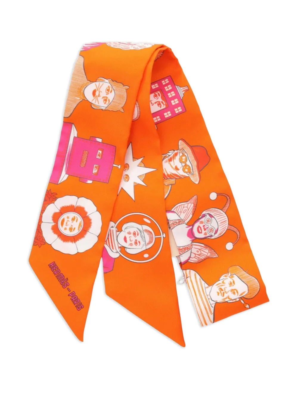 Hermès Pre-Owned 2021 Dress Code Ribbon Scarf | Orange | Image 1