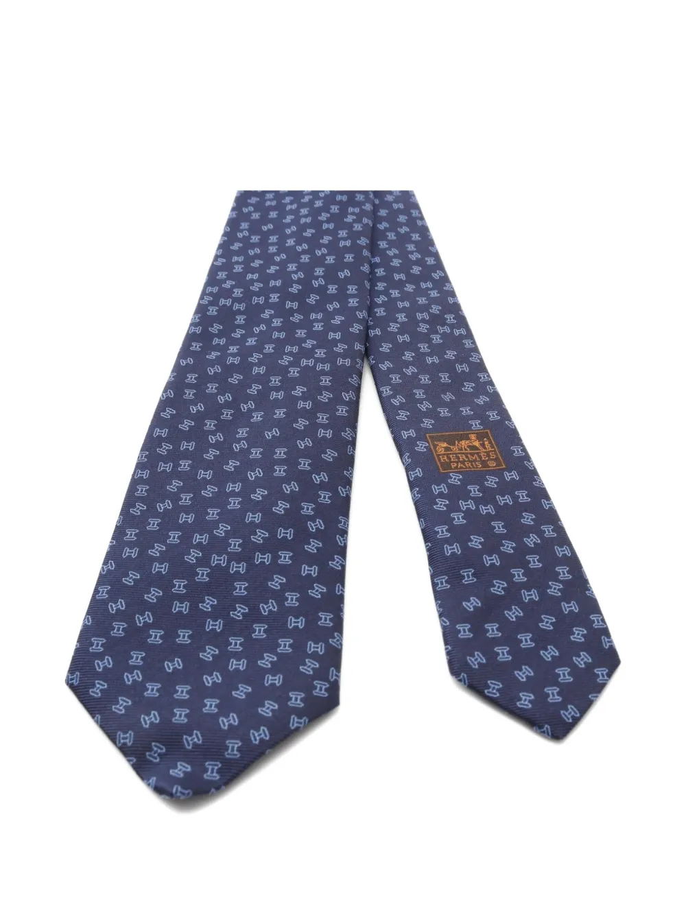 Hermès Pre-Owned 2021 H-pattern silk tie | Blue | Image 1
