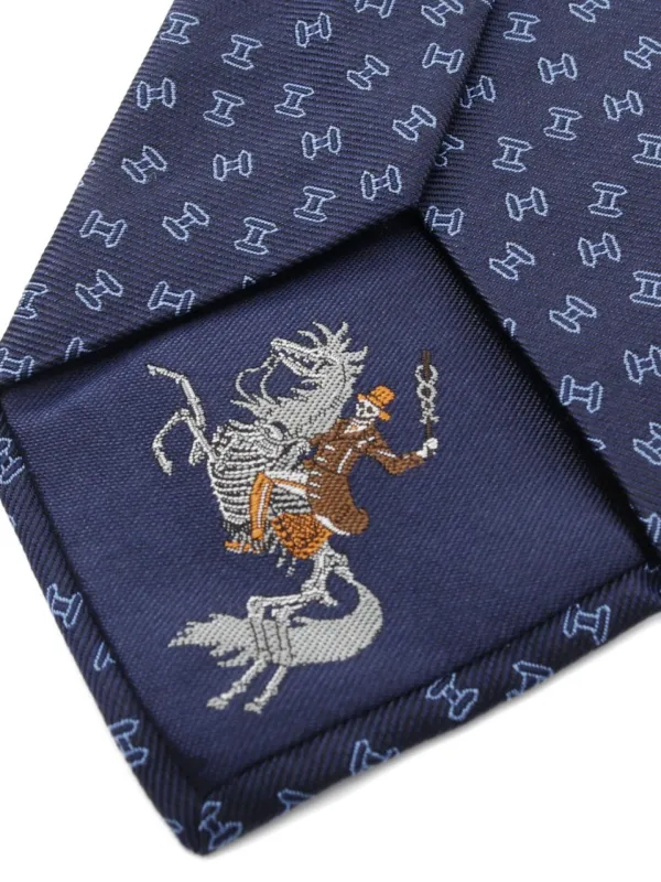 Hermès Pre-Owned 2021 Hパターン シルクネクタイ | ブルー