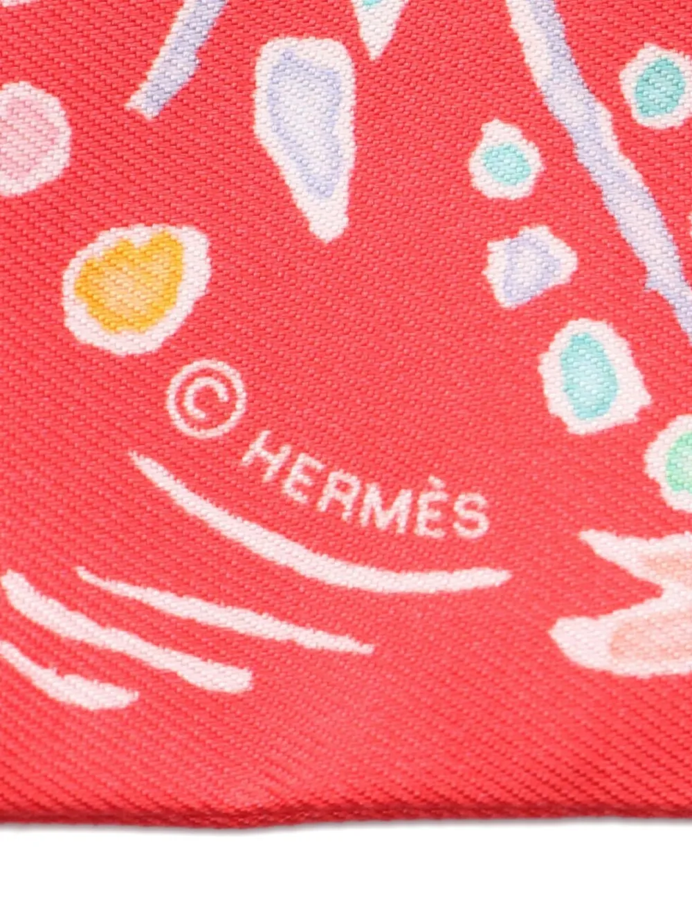 Hermès Pre-Owned 2021 Isola Primavera ribbon silk scarf | Image 2