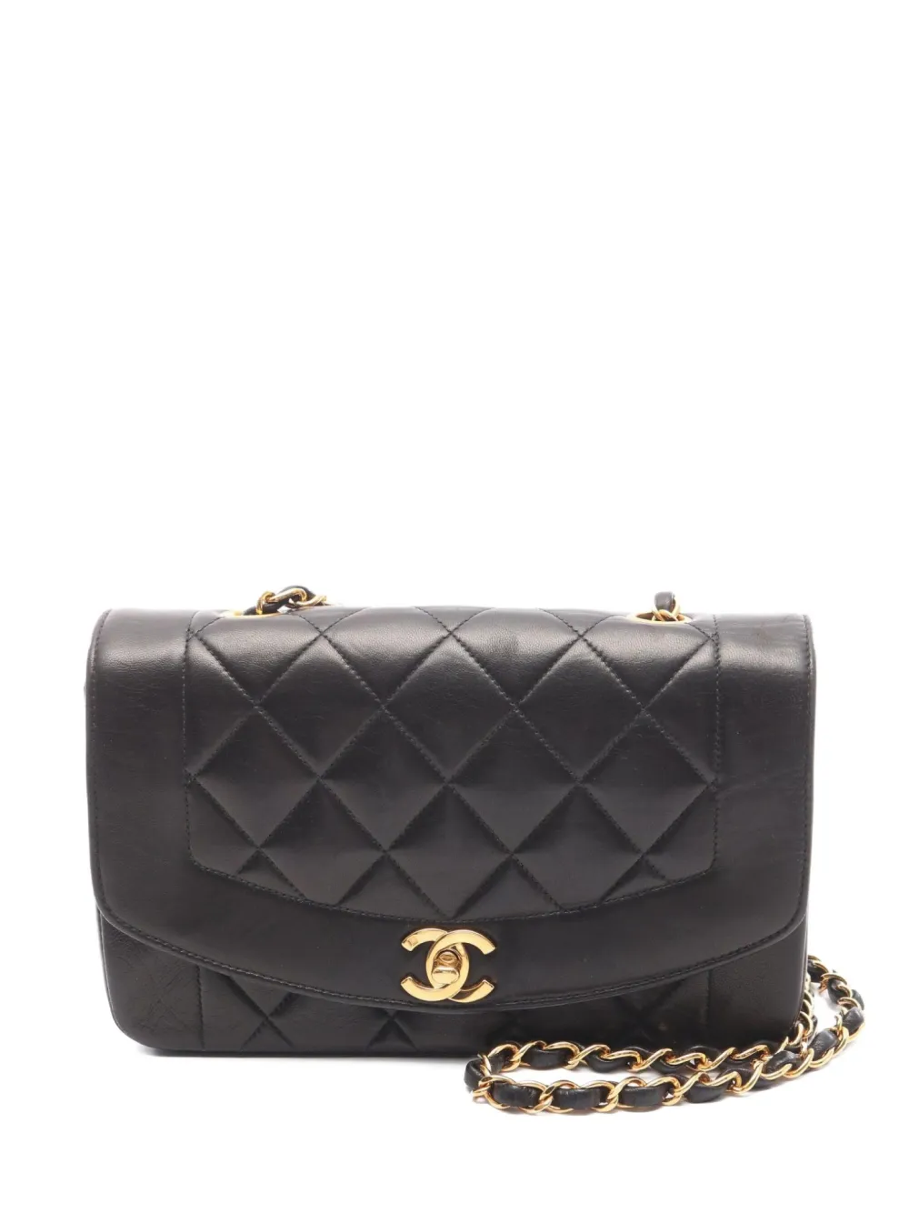 CHANEL Pre-Owned 1994-1996 マトラッセ ダイアナ フラップ ショルダーバッグ - ブラック CHANEL Pre-Owned 1994-1996 マトラッセ ダイアナ フラップ ショルダーバッグ - ブラック