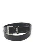 Saint Laurent Pre-Owned 2021 leather cassandra belt - Black