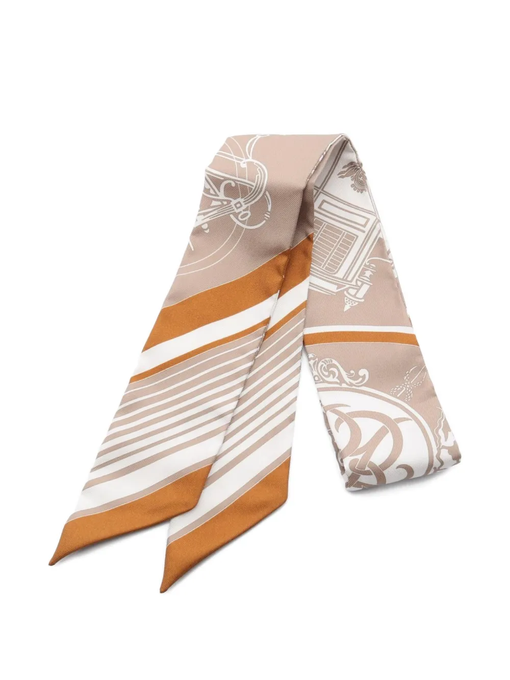 Hermès Pre-Owned 2021 Ex-libris ribbon stripe scarf | neutro | Image 1