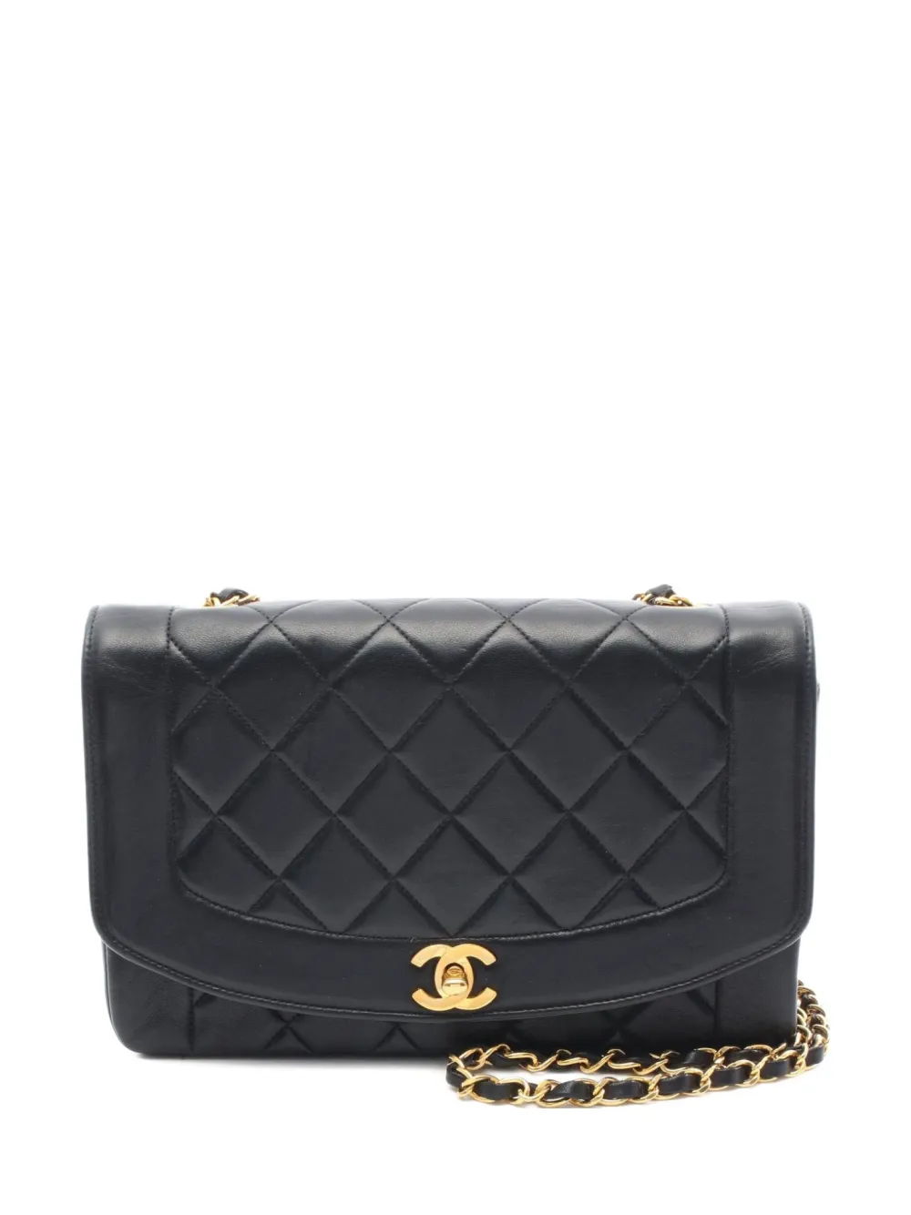 CHANEL Pre-Owned 1991-1994 マトラッセ ダイアナ フラップ ショルダーバッグ - ブラック CHANEL Pre-Owned 1991-1994 マトラッセ ダイアナ フラップ ショルダーバッグ - ブラック