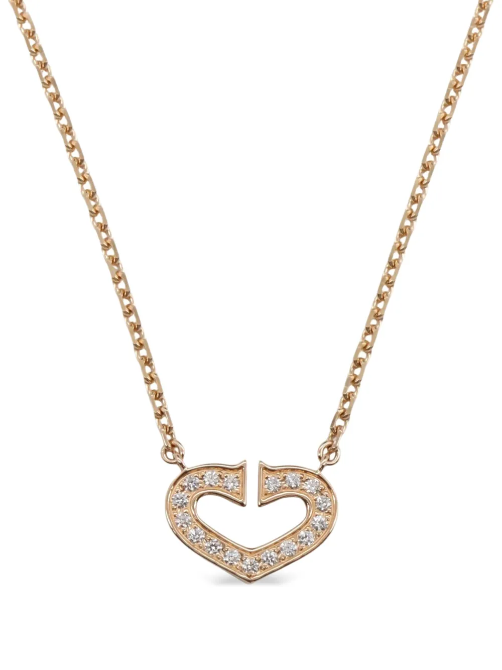 Cartier 2010s C ハート ダイヤモンド ネックレス 18Kローズゴールド - ゴールドトーン Cartier 2010s C ハート ダイヤモンド ネックレス 18Kローズゴールド - ゴールドトーン