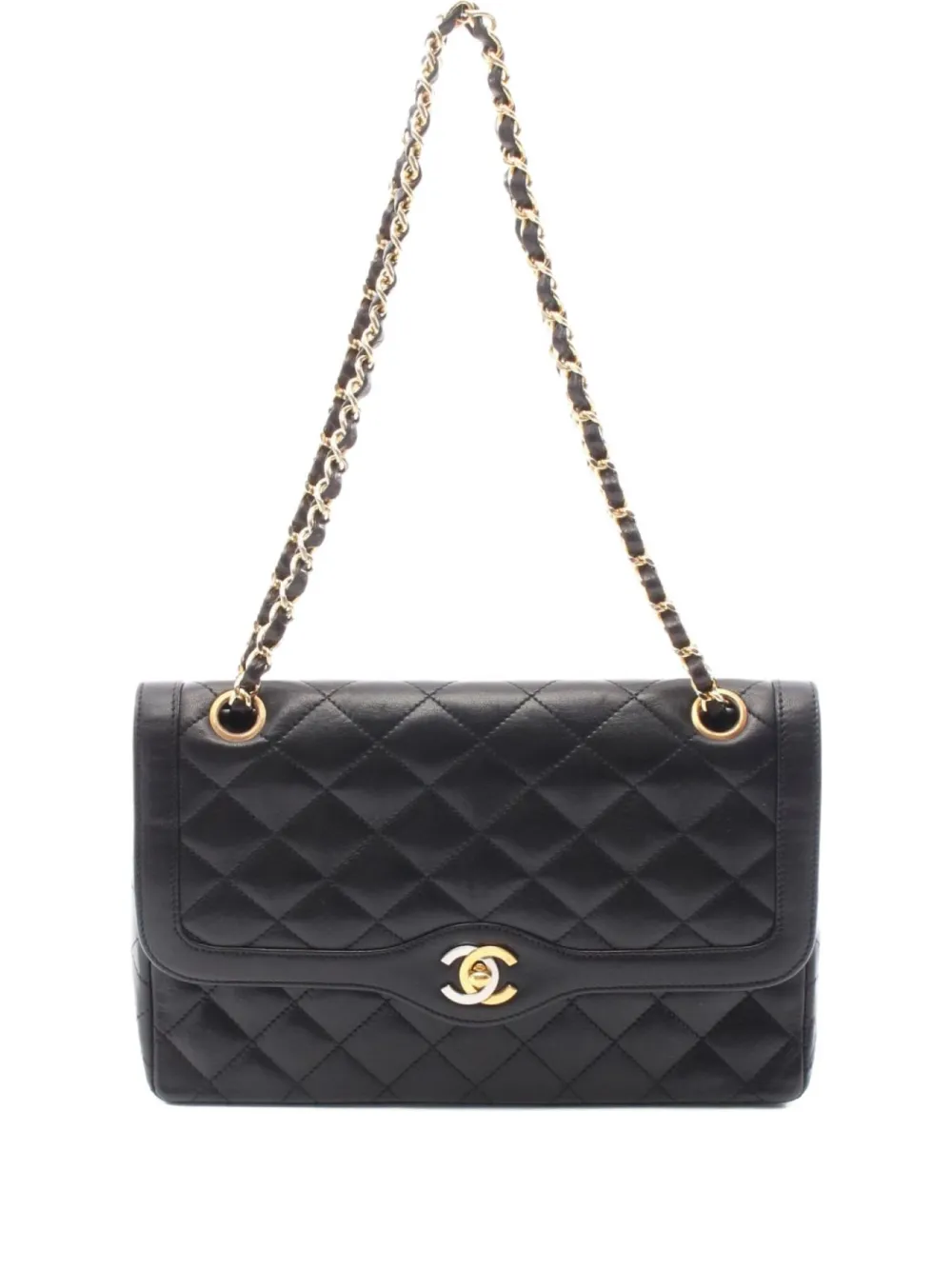 CHANEL Pre-Owned 1991-1994 マテラッセ フラップ チェーン ショルダーバッグ - ブラック CHANEL Pre-Owned 1991-1994 マテラッセ フラップ チェーン ショルダーバッグ - ブラック