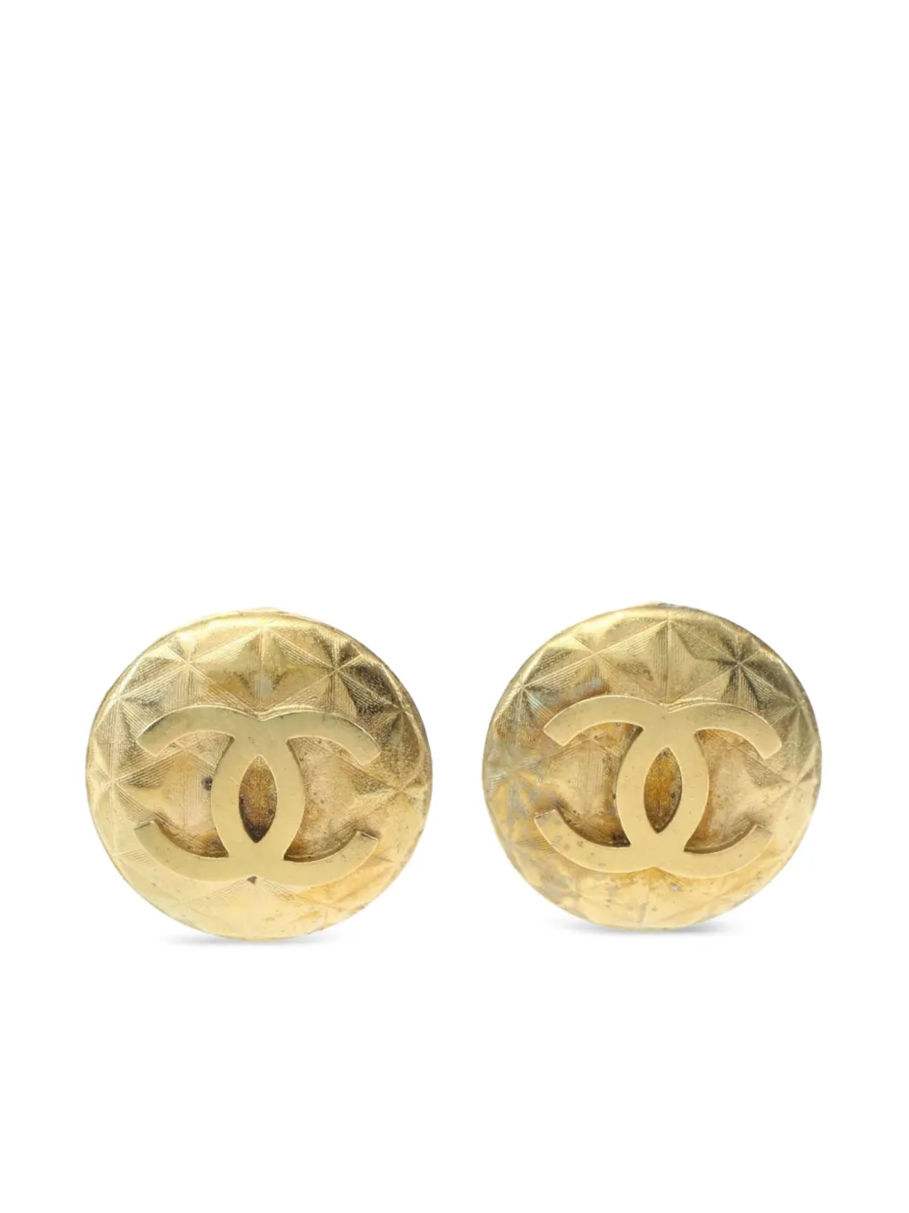 CHANEL Pre-Owned 1986-1988 coco mark clip-on earrings | Gold | Image 1