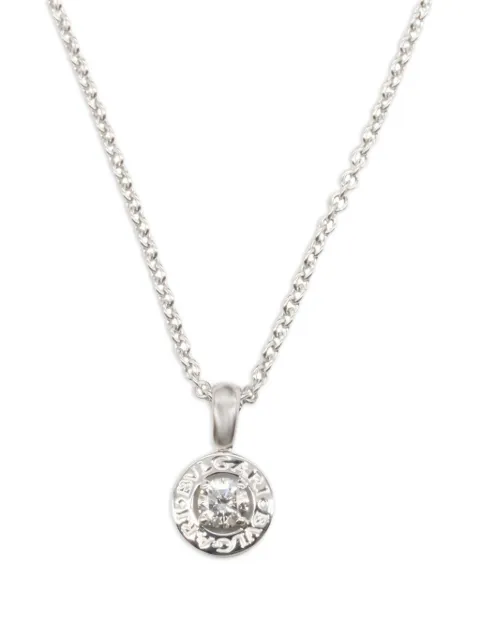 Bvlgari Pre-Owned 2010s 18K white gold pendant diamond necklace