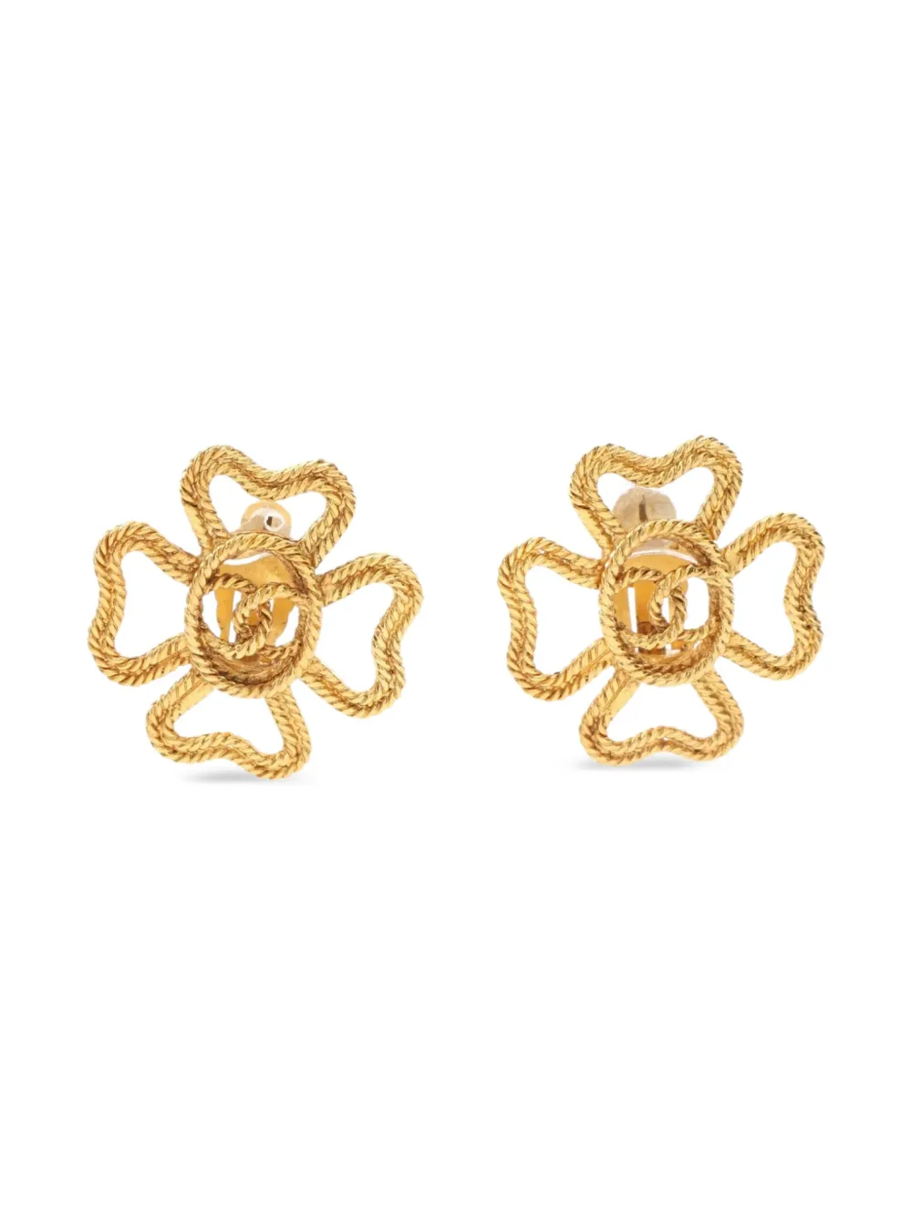 CHANEL Pre-Owned 1986-1988 Coco Mark earrings | Gold | Image 1