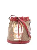 Gucci Pre-Owned × Doraemon small GG Supreme bucket bag - Brown