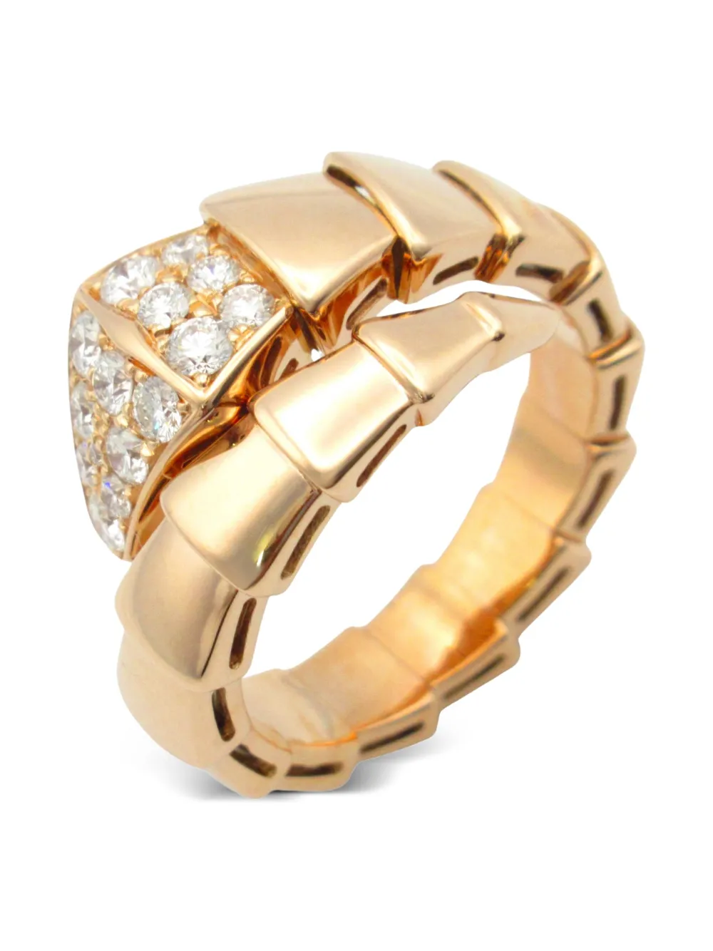 Bvlgari Pre-Owned 2010s 18K rose gold Serpenti diamonds ring | Image 2