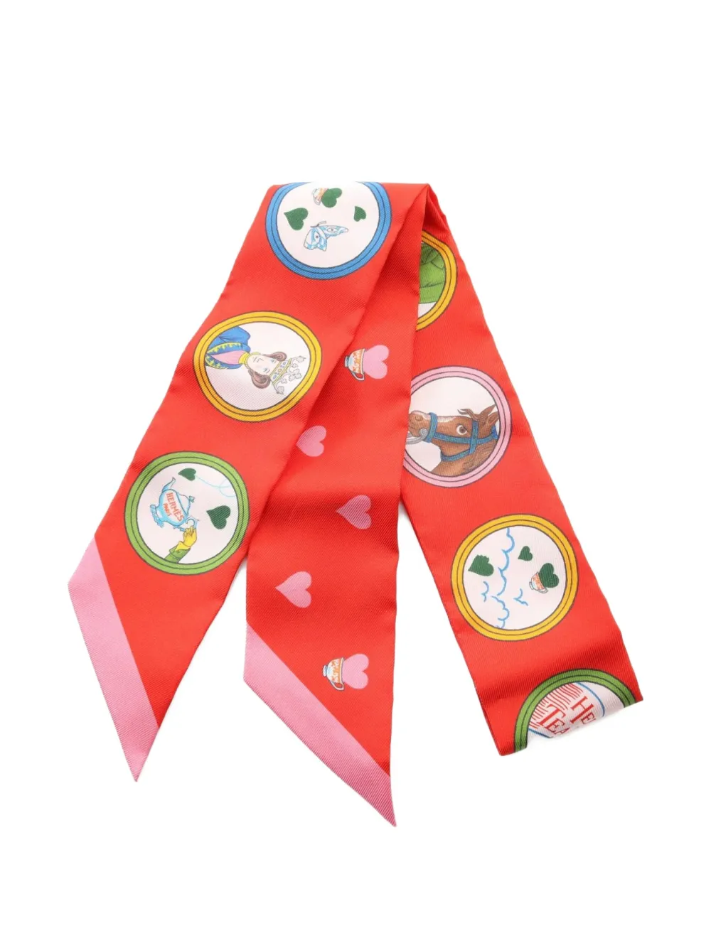 Hermès Pre-Owned 2021 Tea Time silk ribbon scarf | Red | Image 1