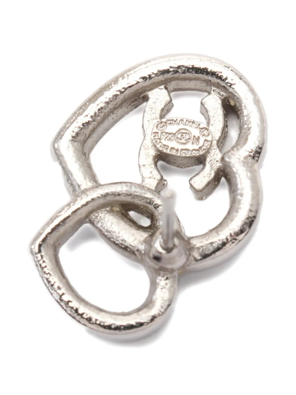 CHANEL Pre-Owned 1986 Heart Rhinestone earrings | Image 2
