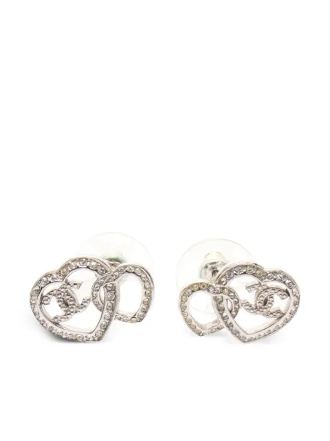 CHANEL Pre-Owned 1986 Heart Rhinestone earrings