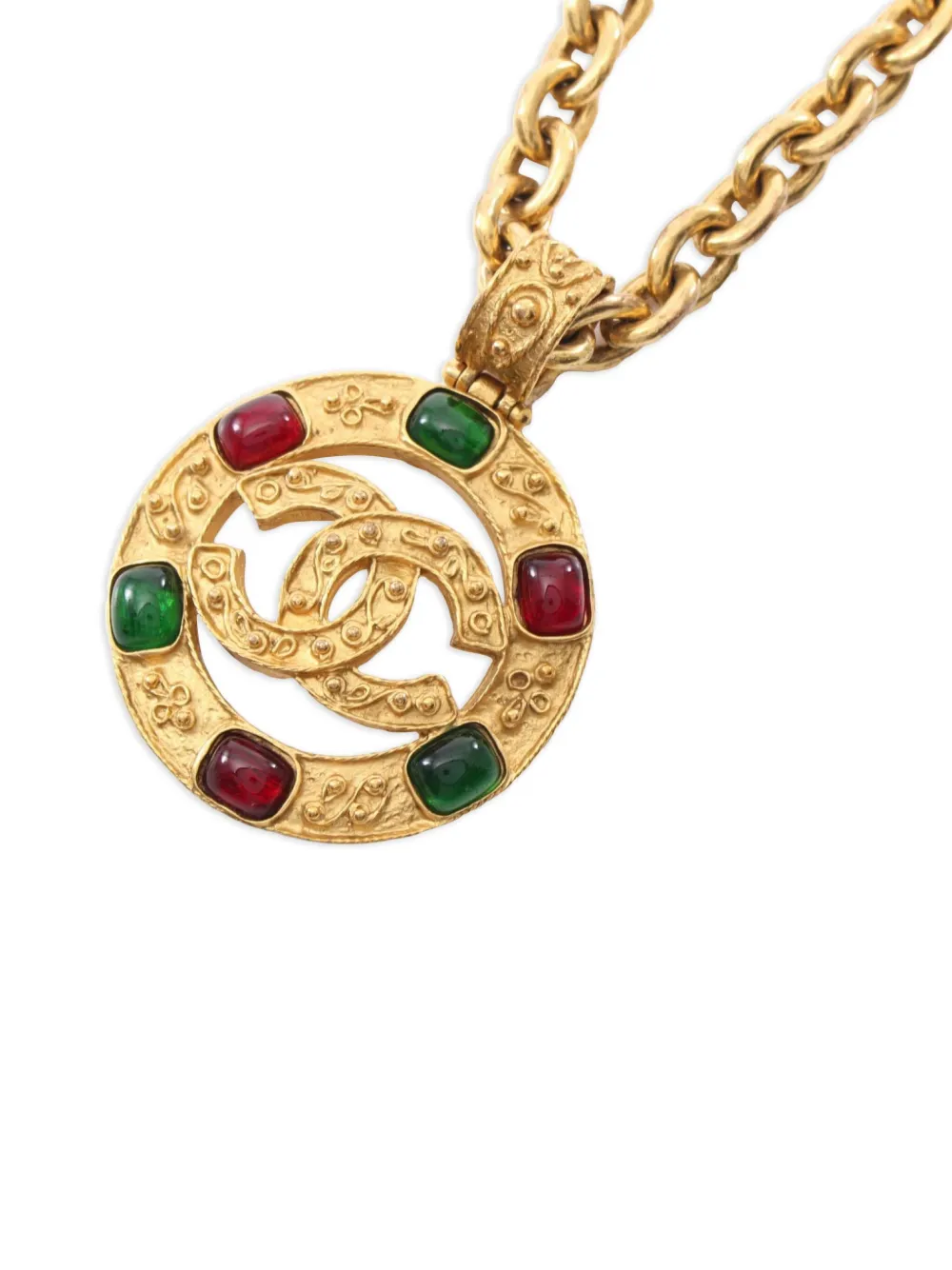 CHANEL Pre-Owned 1986 Rhinestone Coco Mark necklace | Image 2