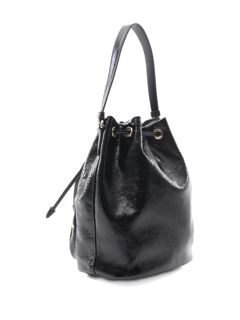 【PRADA】DUET NAPLAK BUCKET BAG White Prada Duet naplak patent leather bucket bag | PRADA