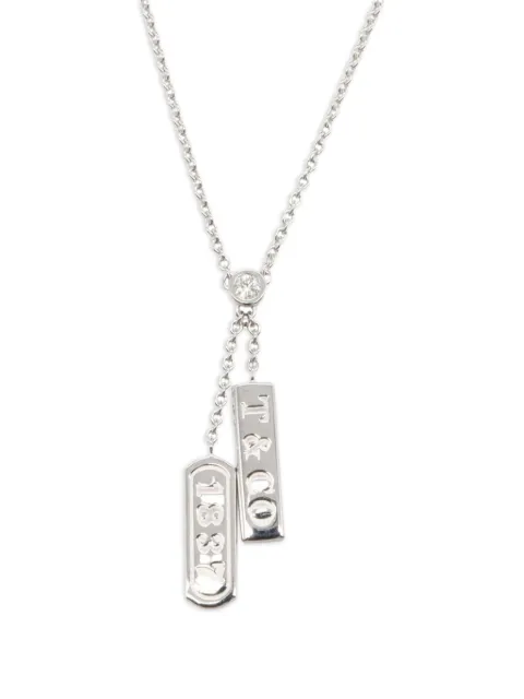 Tiffany & Co. Pre-Owned 2010s 18K white gold 1837 Double Bar diamond necklace