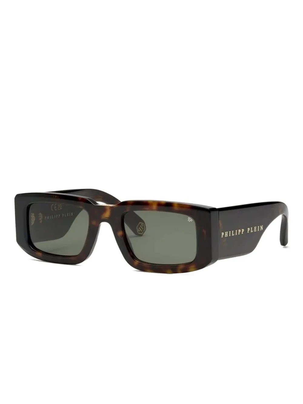 Philipp Plein Eyewear Zonnebril met rechthoekig montuur Bruin