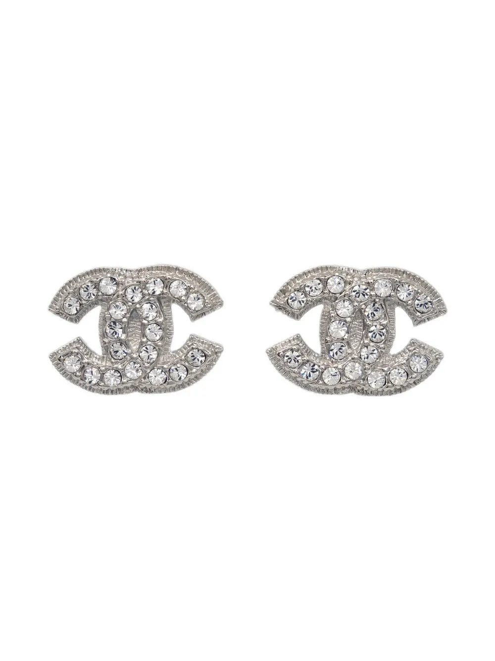 CHANEL Pre-Owned 2009 CC crystal-embellished earrings | Silver | Image 1