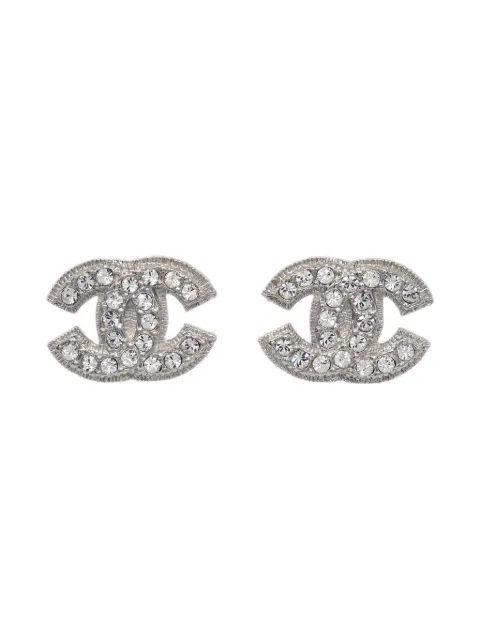 CHANEL Pre-Owned 2009 CC crystal-embellished earrings