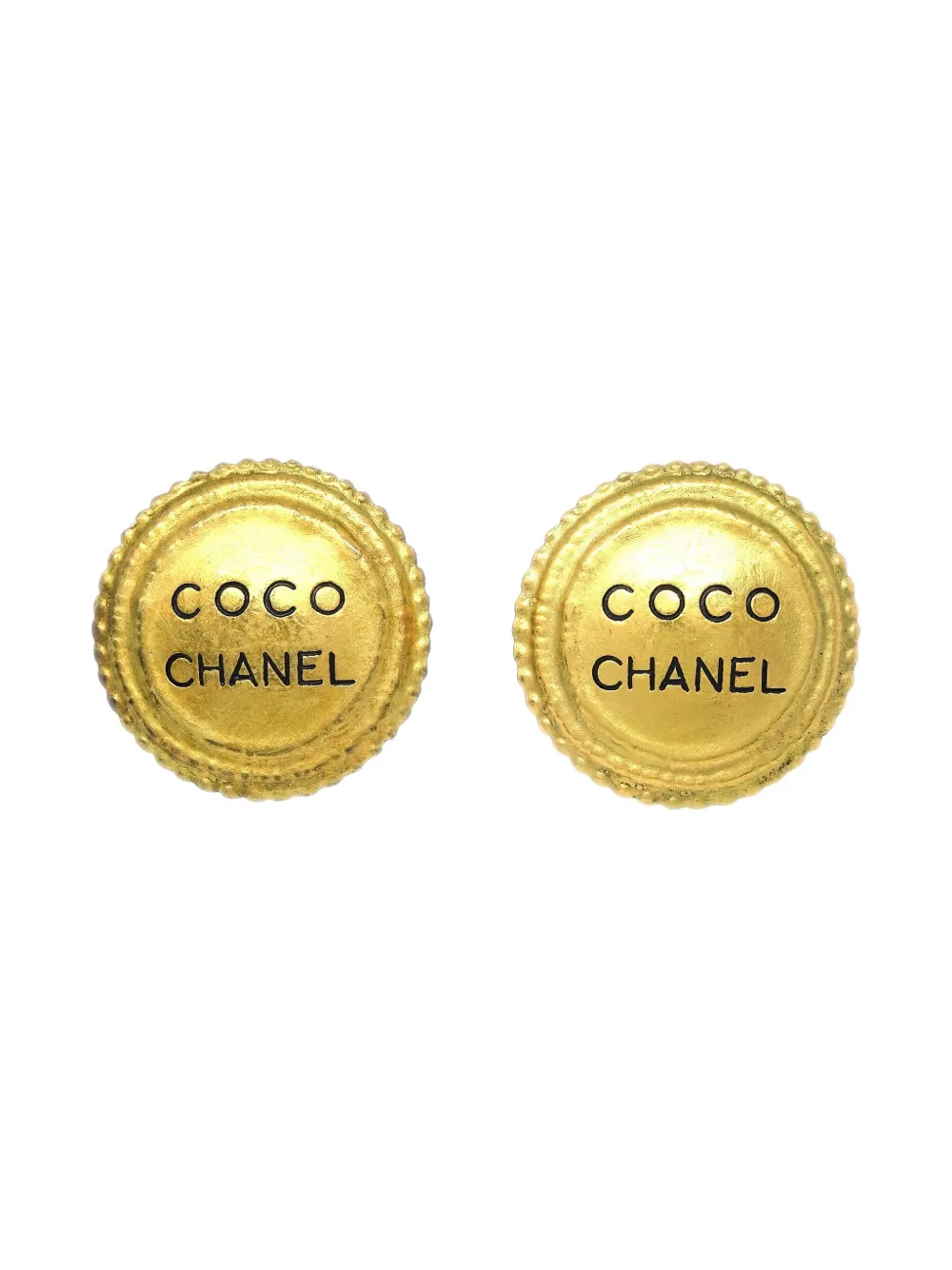CHANEL Pre-Owned 1994 ロゴボタン イヤリング - ゴールドトーン CHANEL Pre-Owned 1994 ロゴボタン イヤリング - ゴールドトーン