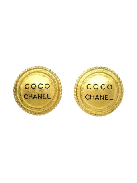 CHANEL Pre-Owned 1994 CC logo button clip-on earrings