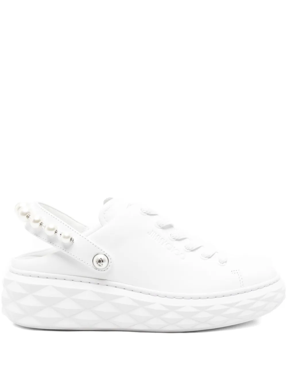 Jimmy Choo 50 mm slingback sneakers met plateauzool Wit