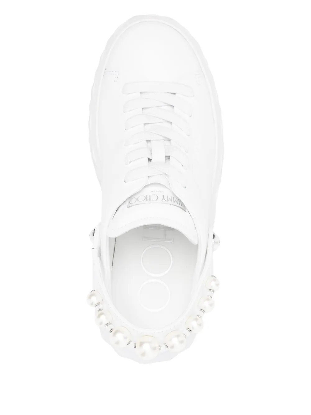 Jimmy Choo 50mm pearl-slingback platform sneakers White