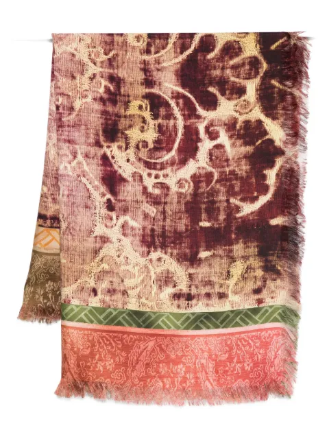 Pierre-Louis Mascia Aloeuw abstract-print fringed scarf