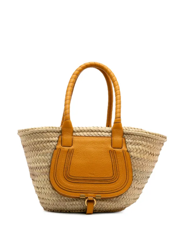 Chloé Pre-Owned 2022 Medium Raffia Marcie Basket Tote Bag Yellow  FARFETCH IN