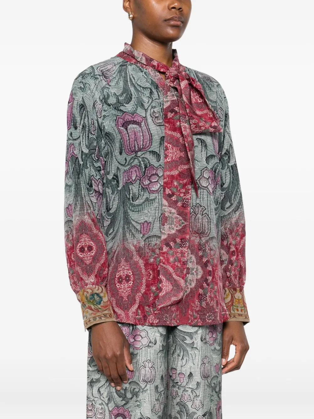 Pierre-Louis Mascia Blouse met bloemenprint Groen