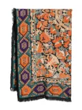 Pierre-Louis Mascia graphic-pattern fringed scarf - Black