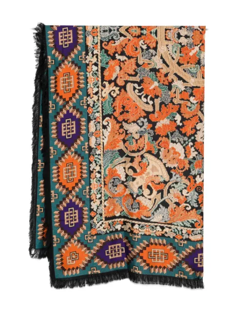 Pierre-Louis Mascia graphic-pattern fringed scarf