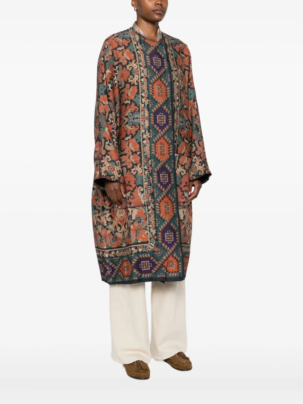 Pierre-Louis Mascia Jas met geometrisch patroon Bruin