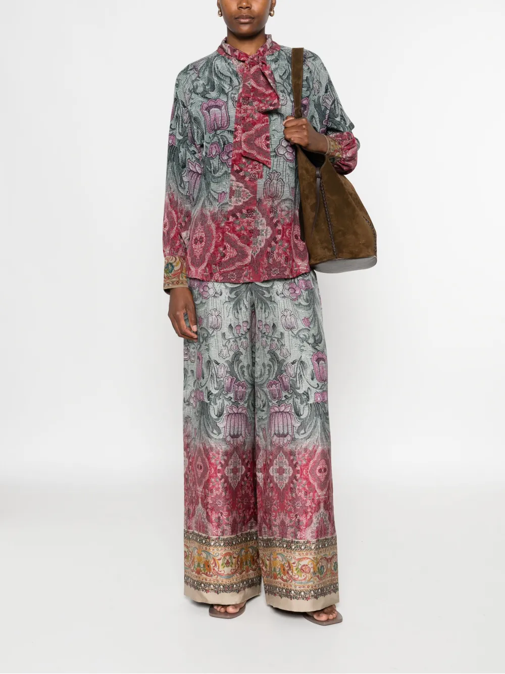 Pierre-Louis Mascia Broek met bloemenprint Groen