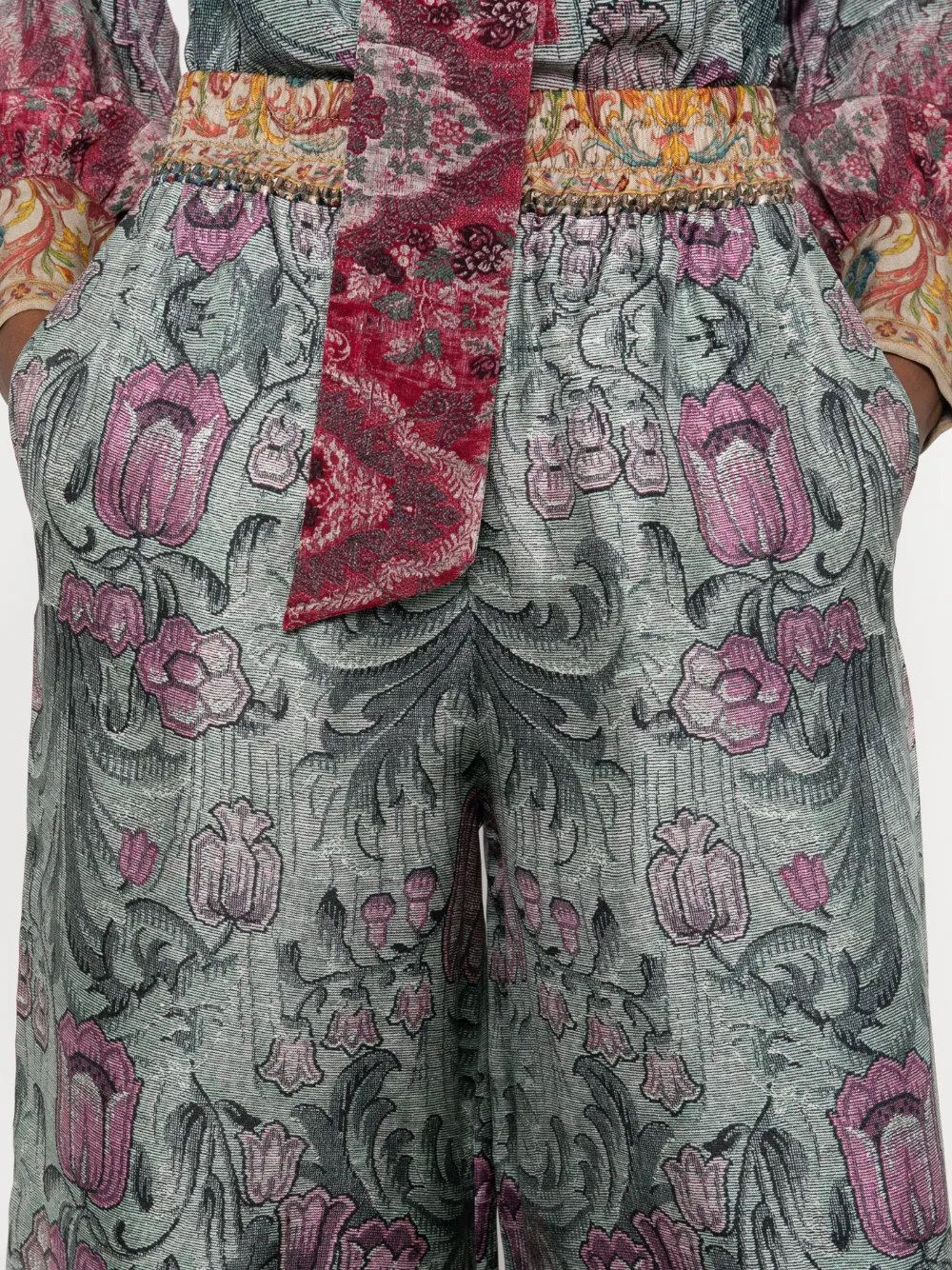 Pierre-Louis Mascia Broek met bloemenprint Groen