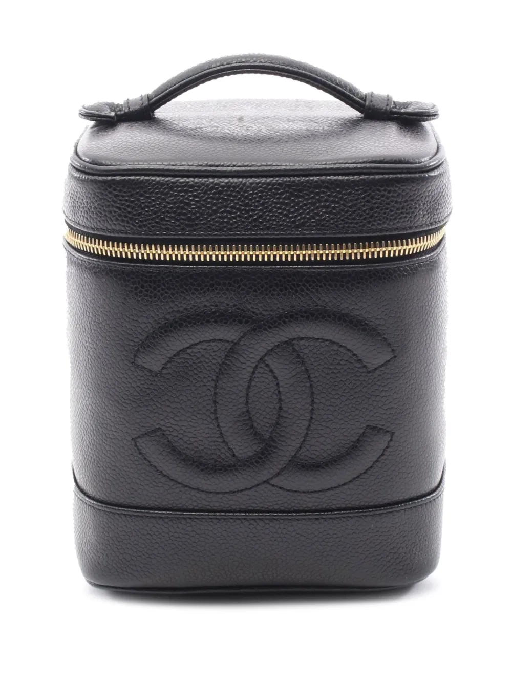 CHANEL Pre-Owned 1991-1994 CC Caviar Case vanity bag - ブラック CHANEL Pre-Owned 1991-1994 CC Caviar Case vanity bag - ブラック