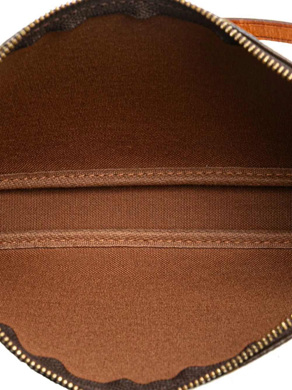 Pre-owned Louis Vuitton 2001 Monogram Pochette Accessoires Shoulder Bag In Brown