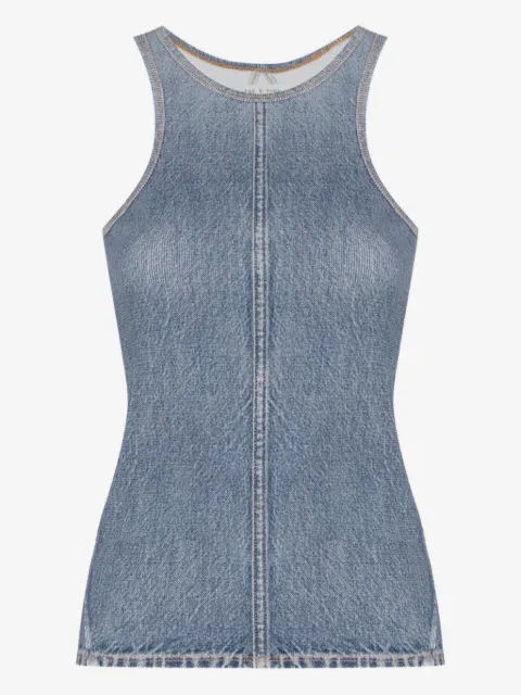 rag & bone denim-effect racerback top