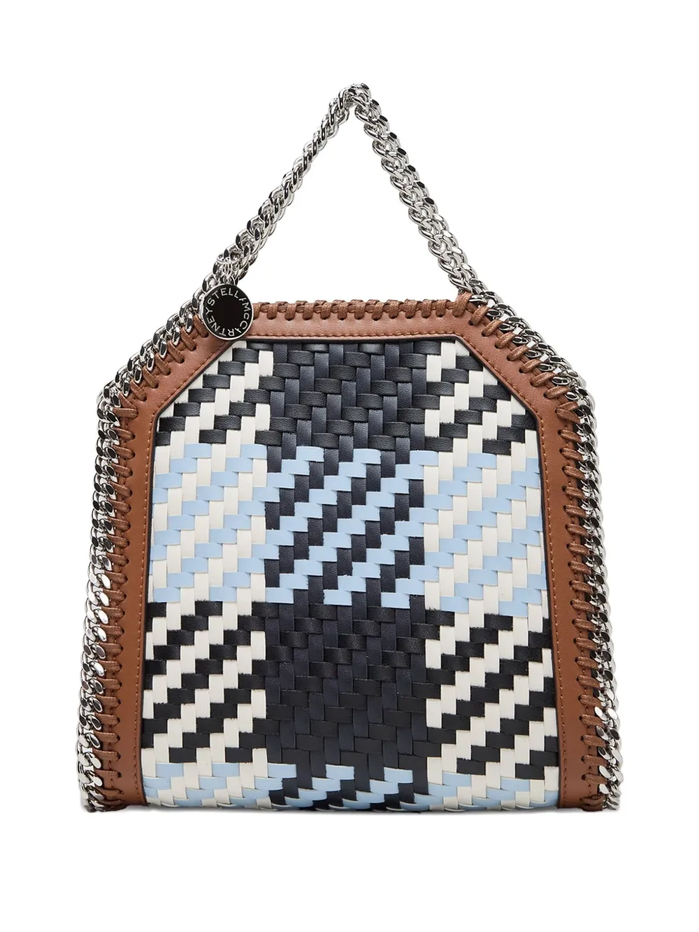 Stella McCartney woven-check satchel Blauw