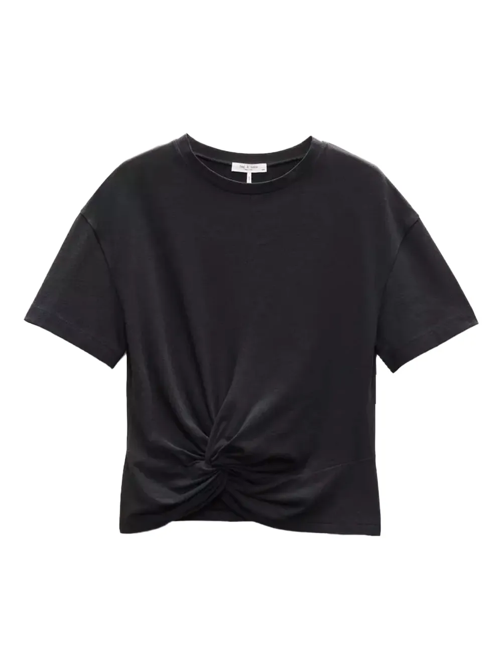 Rag & bone Katoenen T-shirt met gedraaide voorkant Zwart