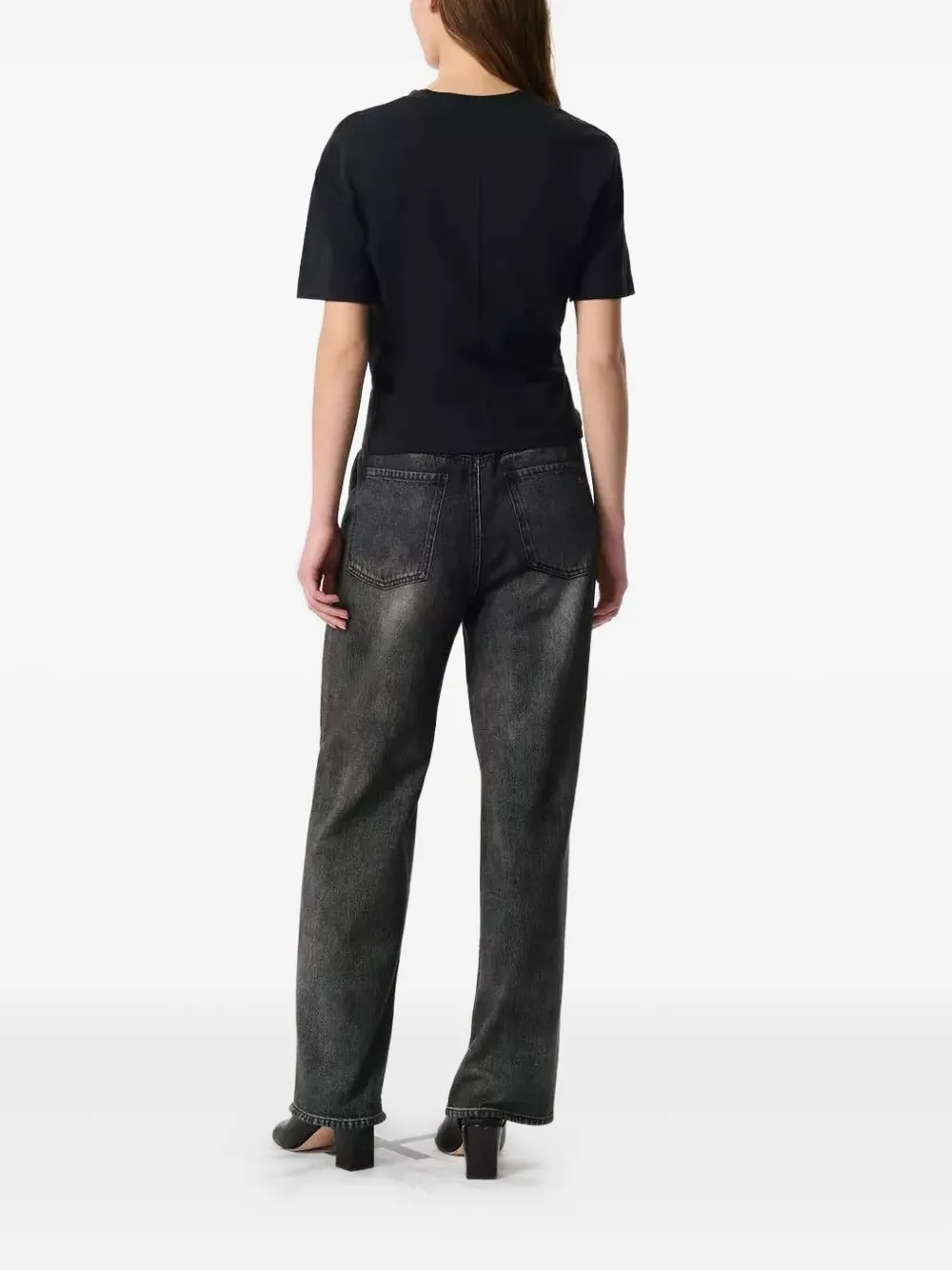 rag & bone Katoenen T-shirt met gedraaide voorkant Zwart
