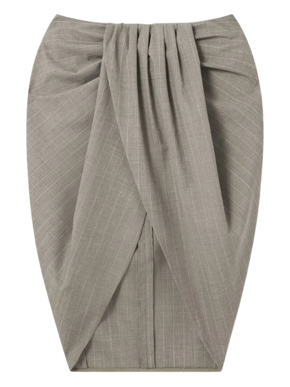 Stella McCartney Midi-rok met krijtstreep en ruches Grijs