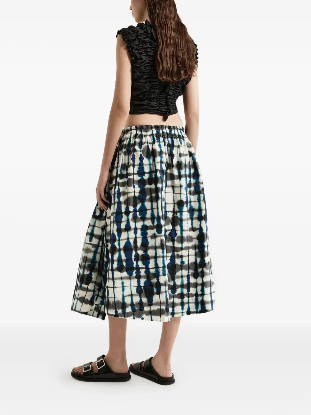 Lee Mathews Rok met tie-dye vlakken - Blauw
