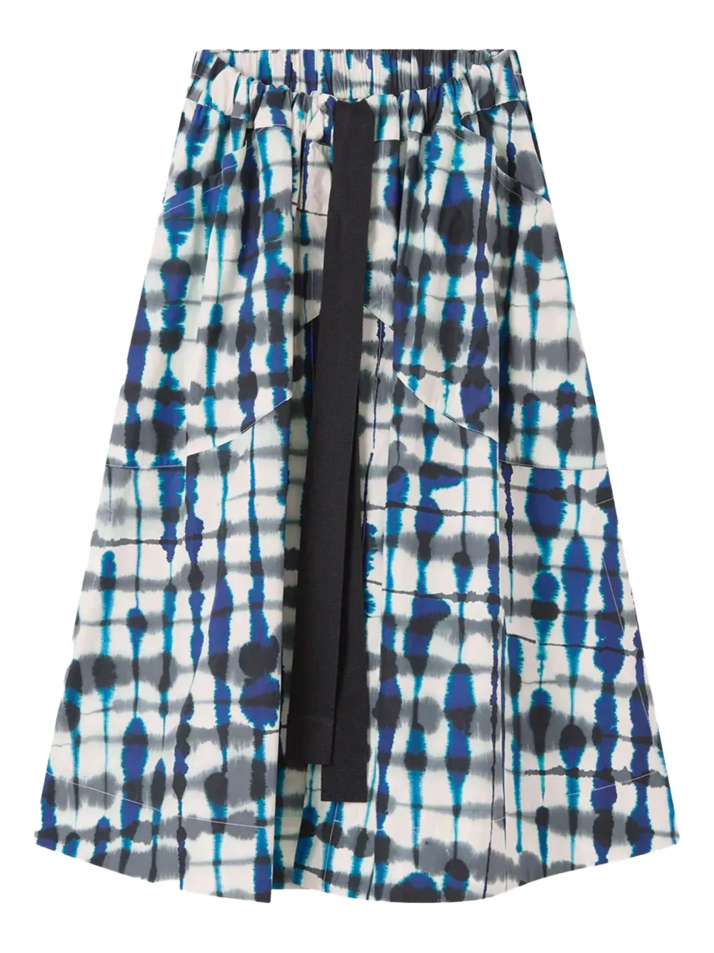 Lee Mathews Tie-dye Panelled Skirt In Blue