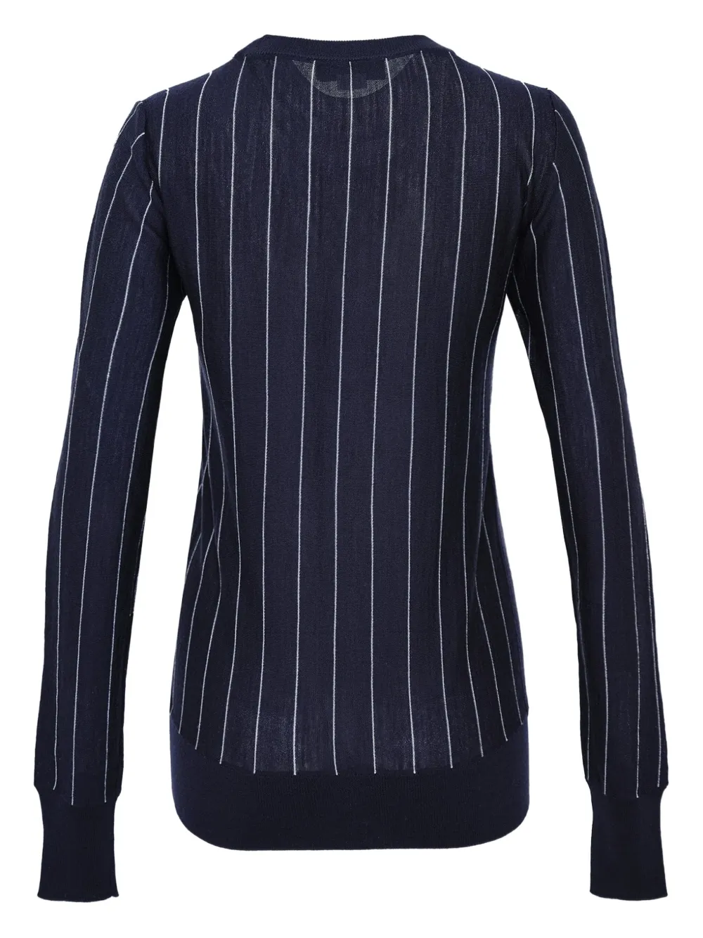 Stella McCartney pinstripe-pattern round-neck sweater Blauw